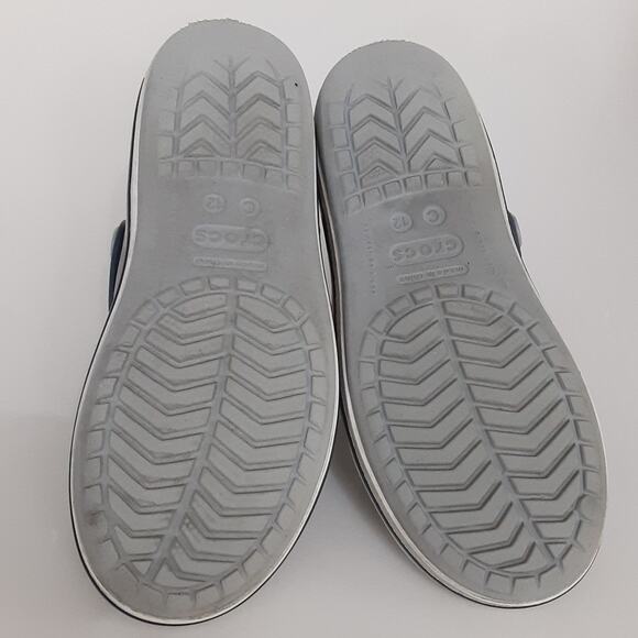 Crocs Bayaband Crocband Sandals Kids 12 Adjustable Hook & Loop Gray Blue Boys - Picture 8 of 9